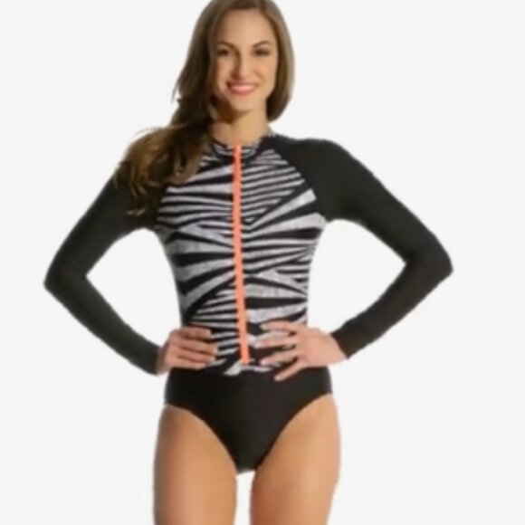 NWT Speedo Long Sleeve One Piece Swimsuit - Picture 1 of 8
